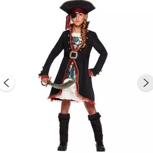 NWT Pirate Costume 4-6yr Kids - Black Blue Red White Gold - Signature collection